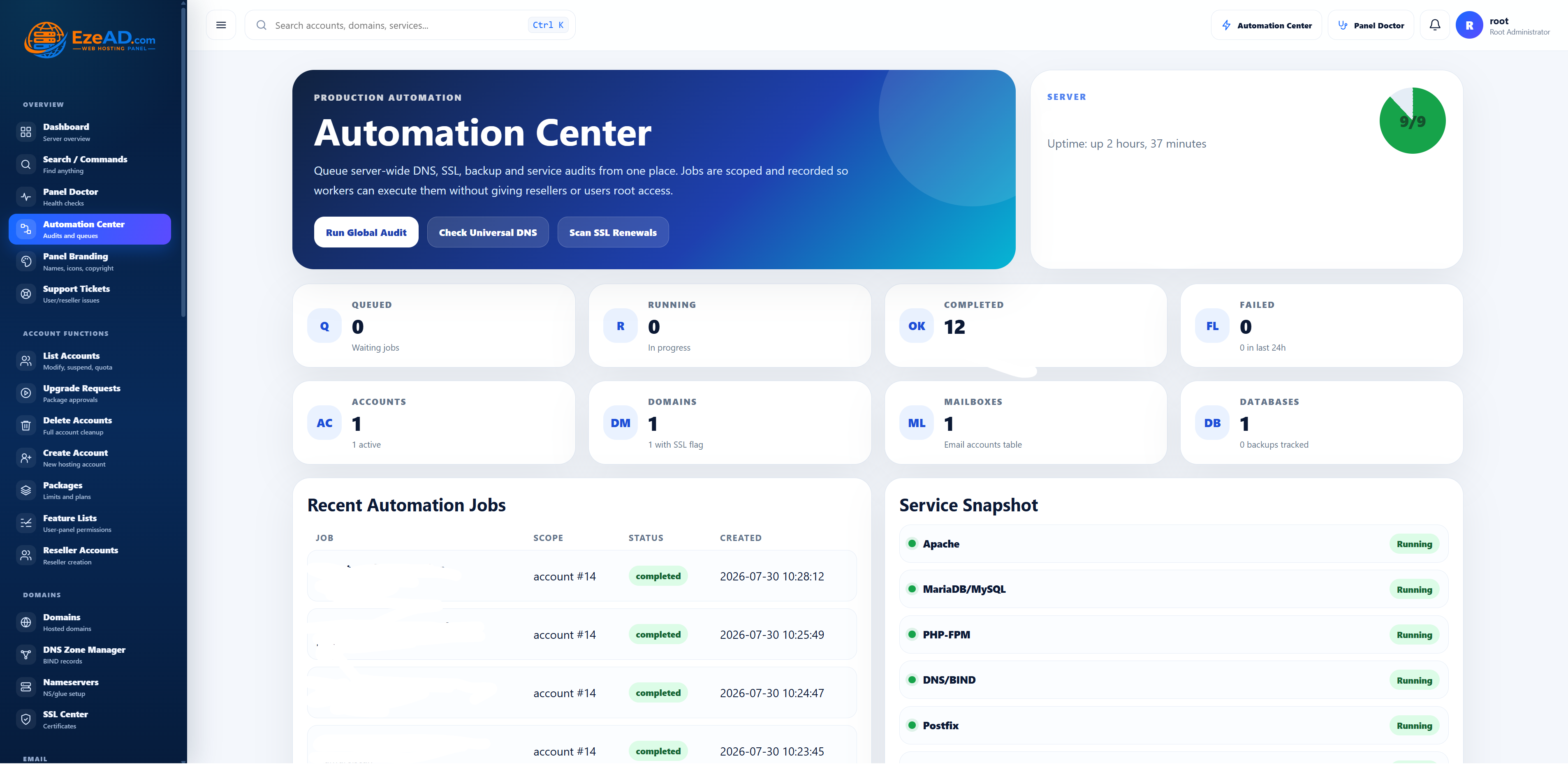 EzeAD automation center