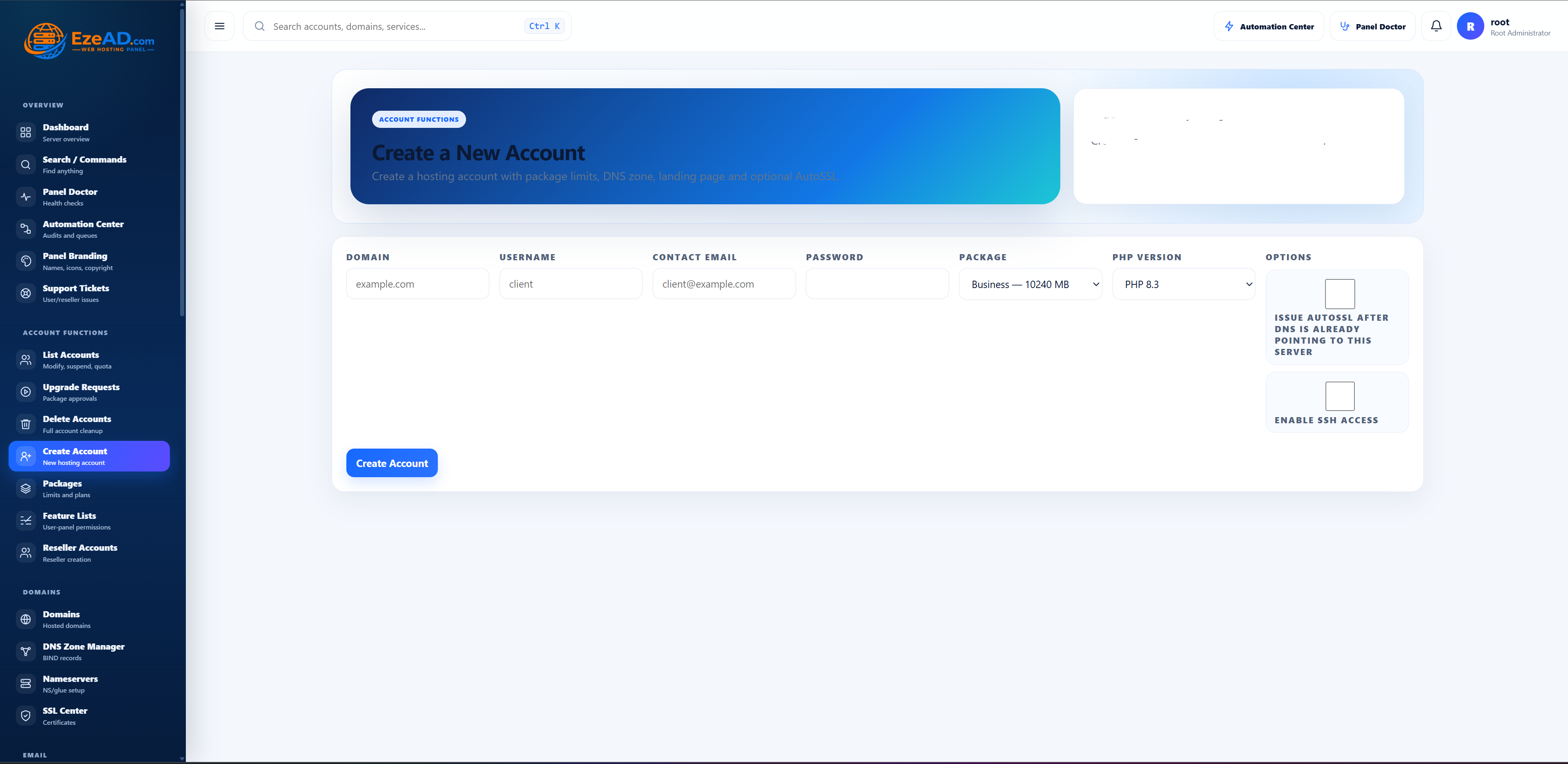 EzeAD account provisioning